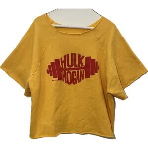Vtg Hulk Hogan Barbell Tank Top, Crop Top, WWF T Shirt Extra Large Size XL